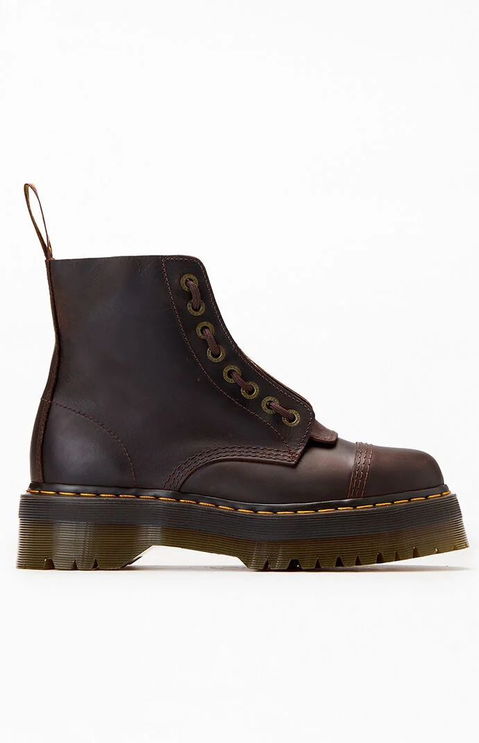 Dr Martens Brown Teacore Sinclair Leather Platform Boots | Pacsun