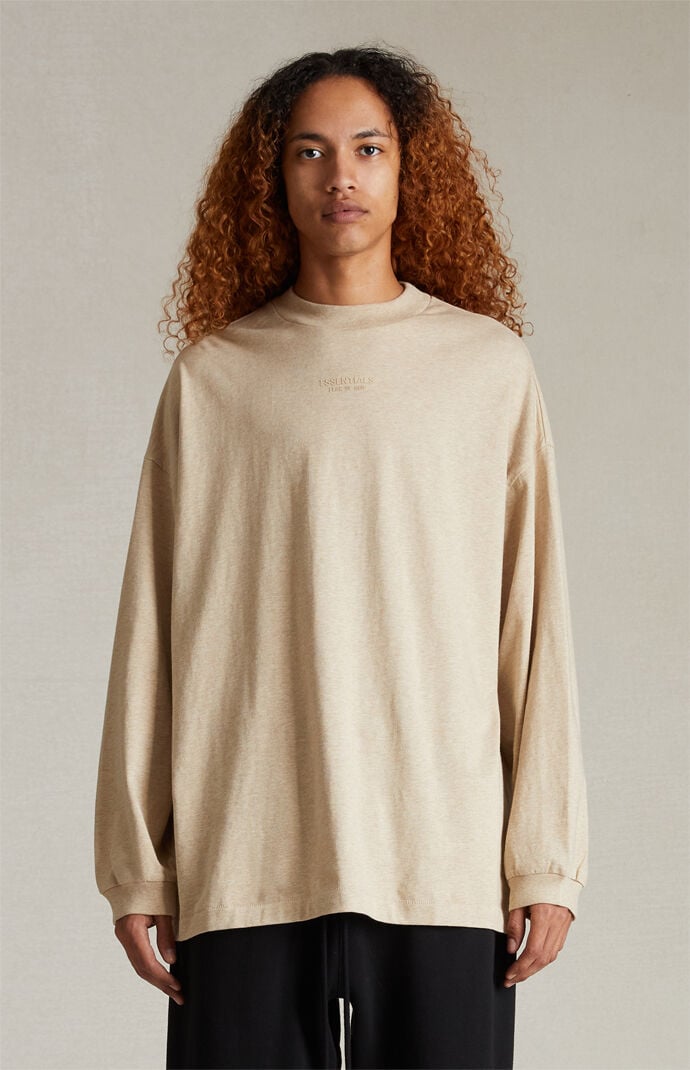 Fear of God ESSENTIALS Gold Heather Long Sleeve T-Shirt | PacSun