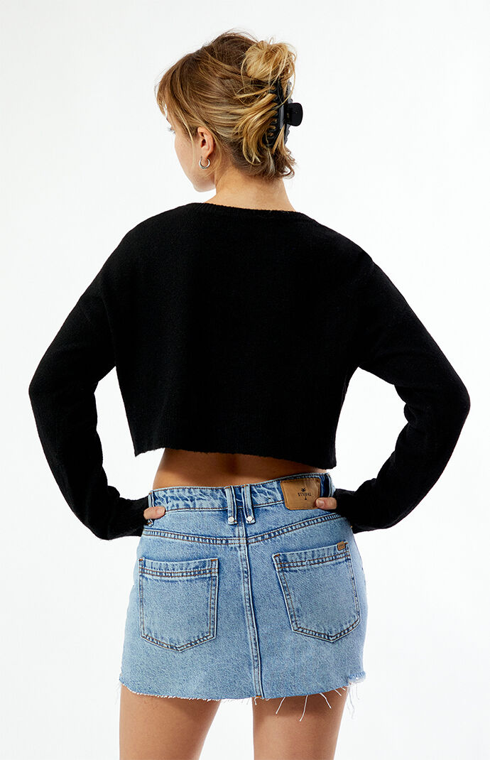 【in a row】Mild mini denim skirt Kimchi Blue Mackenzie Embellished Button Denim Mini Skirt