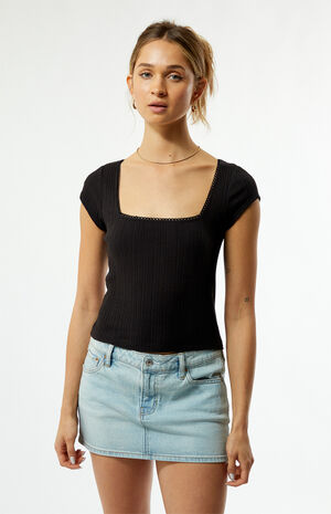 Dakota Square Neck Lace T-Shirt image number 2