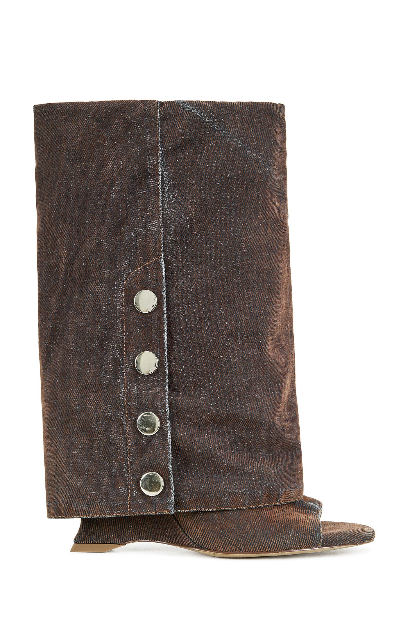 AZALEA WANG Women's Tinseled Orange Peep Toe Booties