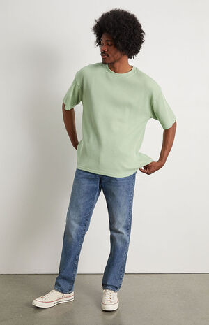 Green Boxy Waffle T-Shirt image number 4