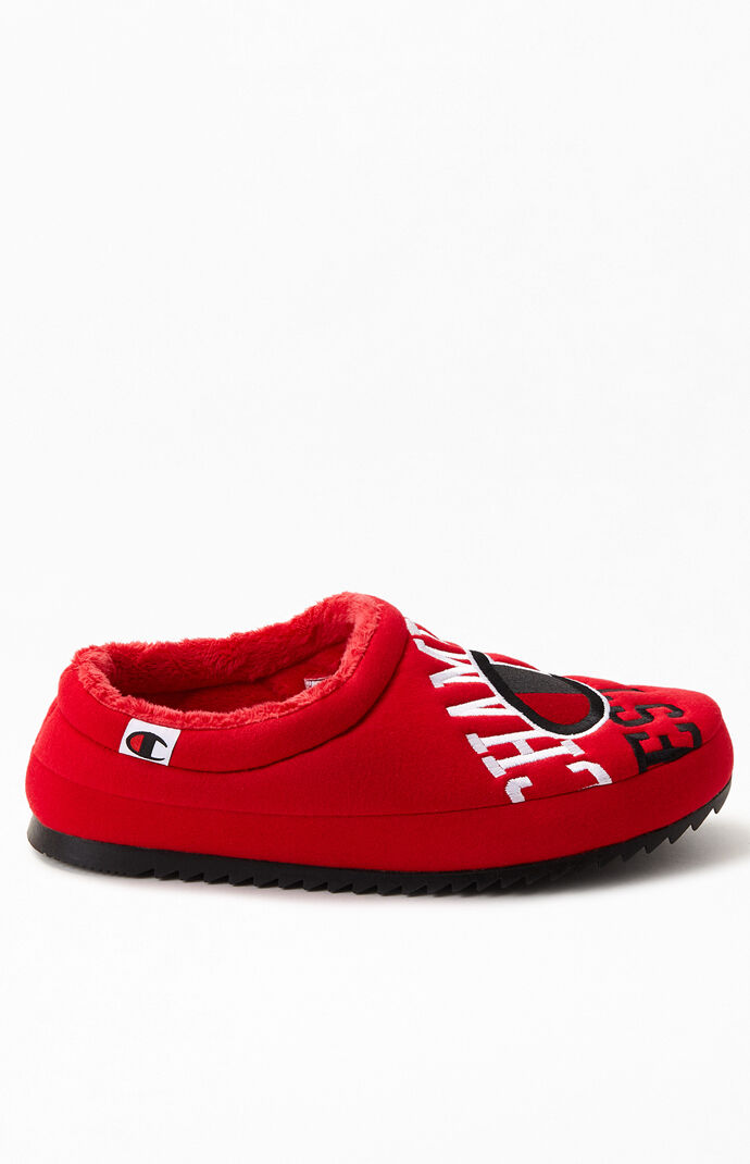 Red Shuffle Reverse Weave Slippers