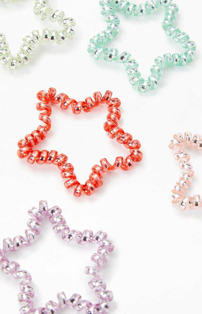 6 Pack Star Coil Hair Ties