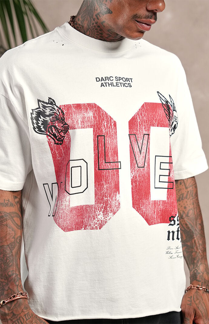 DARC SPORT ATHLETICS 00 Distressed Grunge Raw Cropped Oversized T