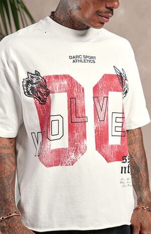 00 Distressed Grunge Raw Cropped Oversized T-Shirt image number 3
