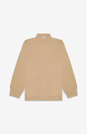 Sand Long Sleeve Polo Sweater image number 1
