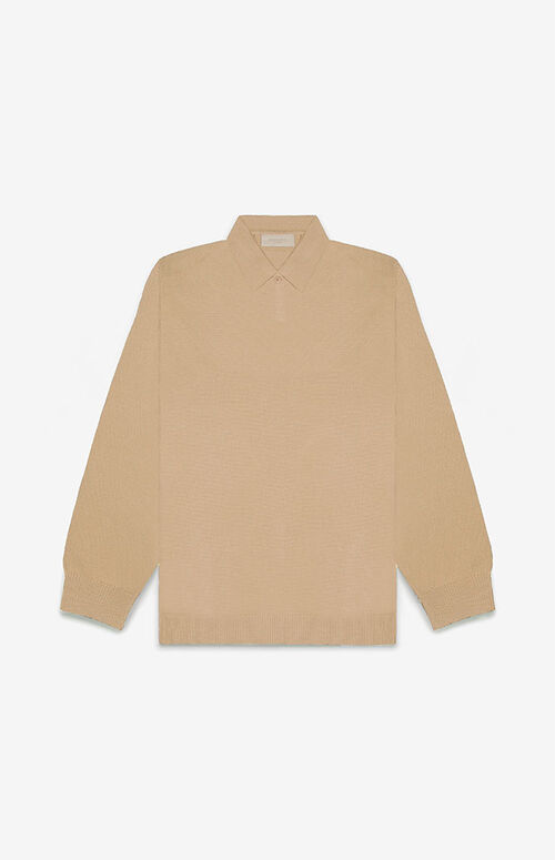 Fear of God Essentials Sand Long Sleeve Polo Sweater | PacSun