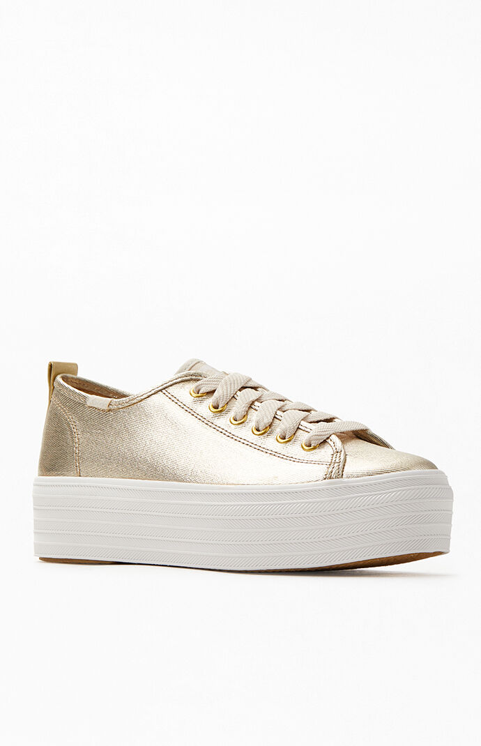 Women's Triple Up Metallic Twill Sneakers