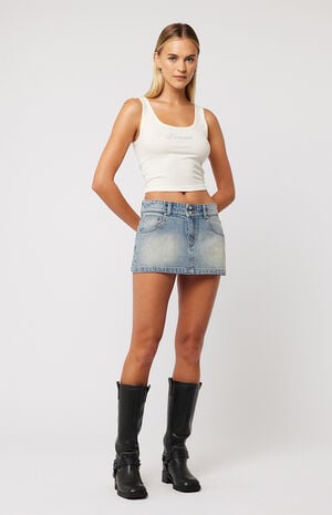 99 Caitlin Low Rise Denim Mini Skirt image number 2