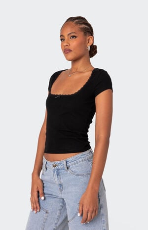 Priscilla Lace Trim Shirt image number 4