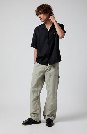 Olive Reinforced Knee Panels Baggy Carpenter Pants image number 2