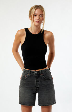501 Original Black Mid-Length Denim Shorts image number 1