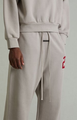 Smoke Grey Lounge Fleece Baggy Sweatpants image number 5