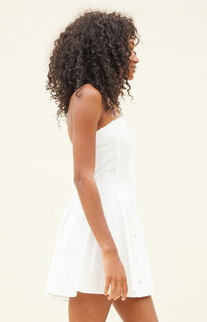 Strapless Button Front Mini Dress image number 3