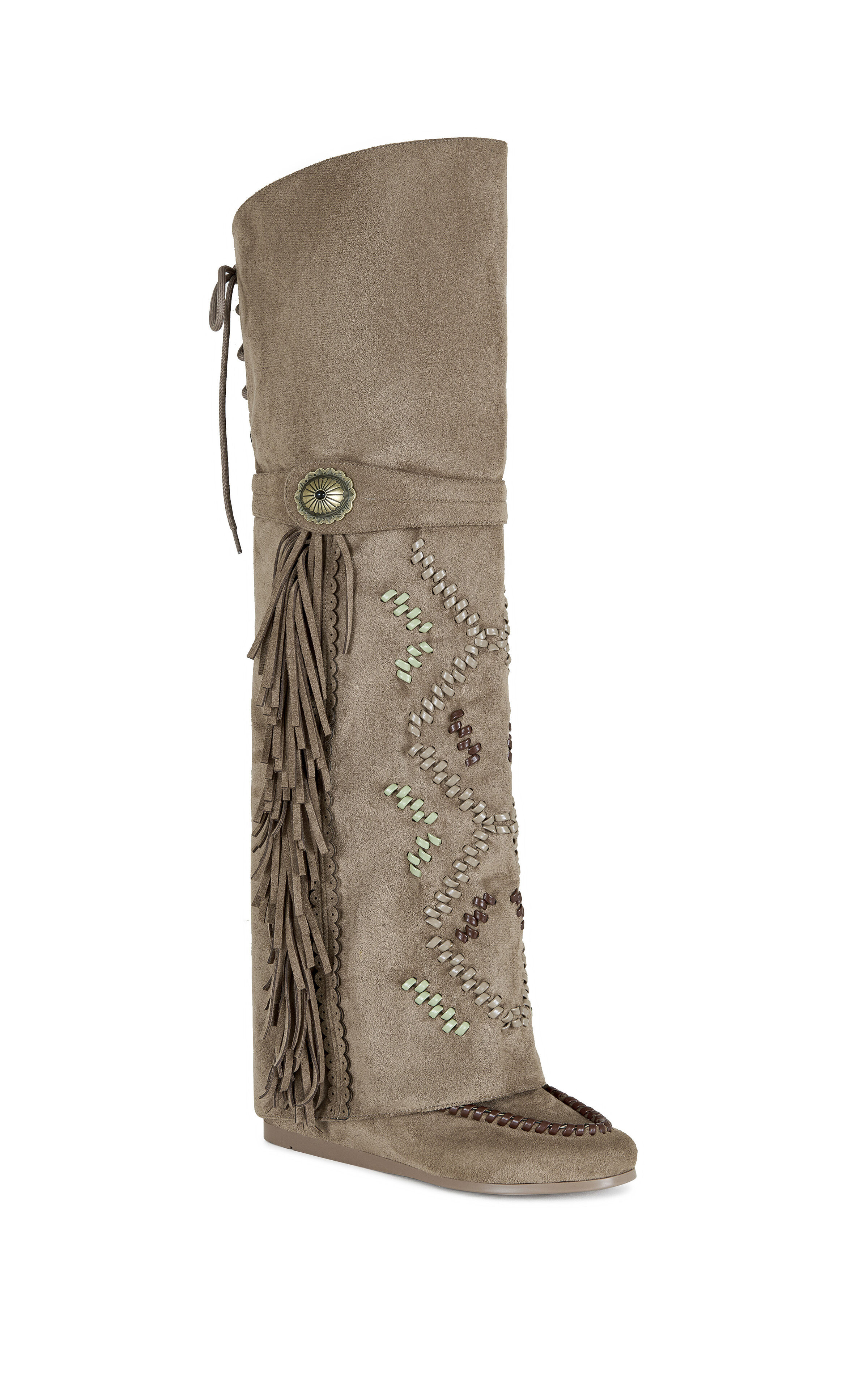 AZALEA WANG Women's Edmund Brown Faux Suede Flat Moccasin Boots