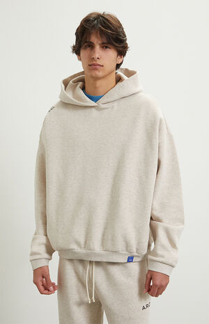 Oatmeal Vintage Wash Heavyweight Fleece Hoodie image number 2