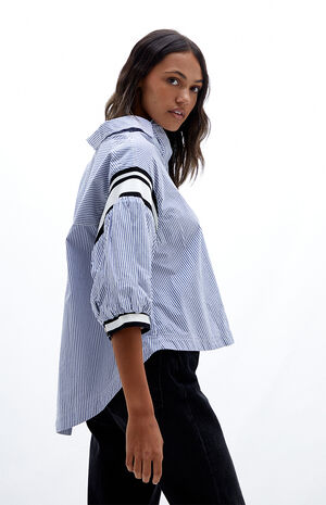 Sport Stripe Button Down Top Sport Stripe Button Down Top image number null
