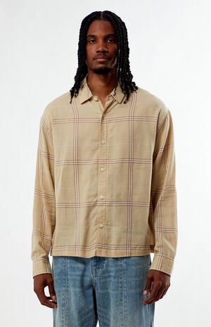 Tan Long Sleeve Classic Flannel Shirt