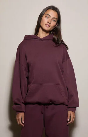 Burgundy Ultra Soft Fleece Hoodie image number 2