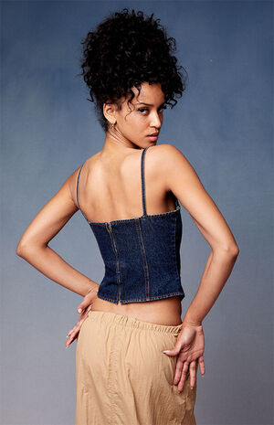 x PacSun Your Destiny Denim Corset top image number 4
