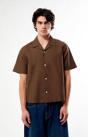 Elai Brown&nbsp;Linen Camp Shirt&nbsp; image number 1