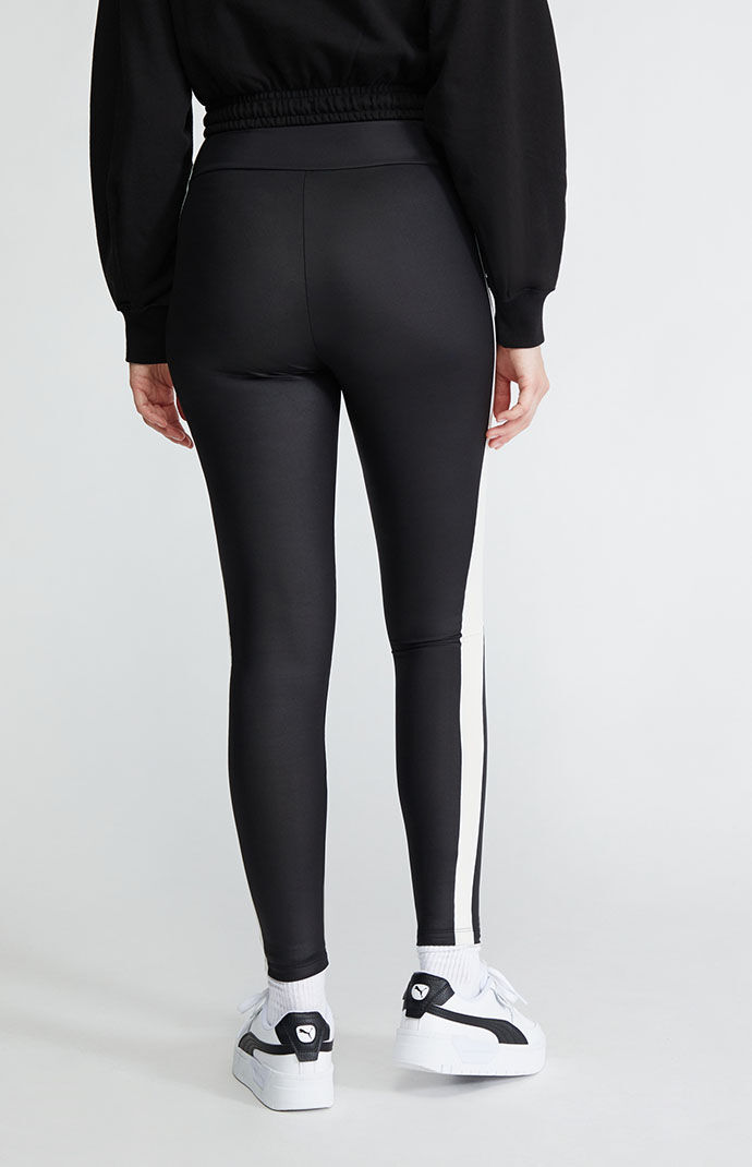 Puma Black T7 High Waisted Shiny Leggings PacSun