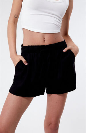 Linen Elastic Waist Shorts image number 2