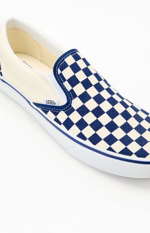 Blue & White Checkerboard Classic Slip-On Shoes image number 6