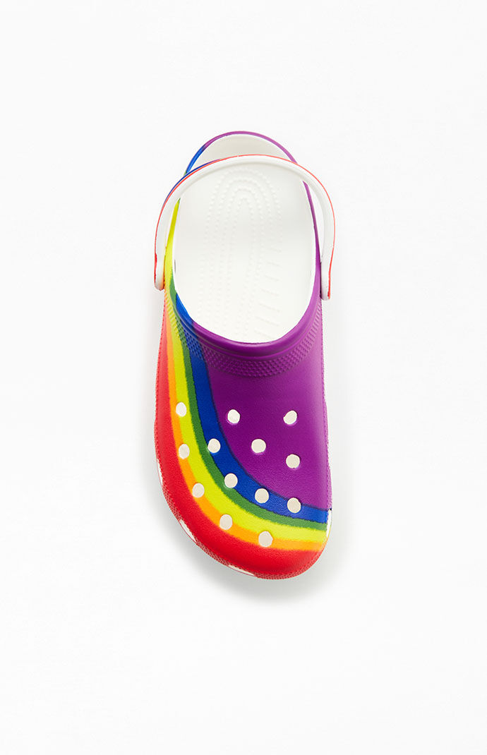 Rainbow on sale crocs women's