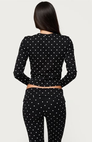 Daliya Polka Dot Long Sleeve Top image number 3