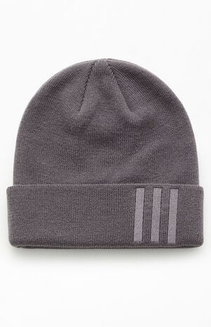 Gray Offset 3-Stripes Beanie image number 2