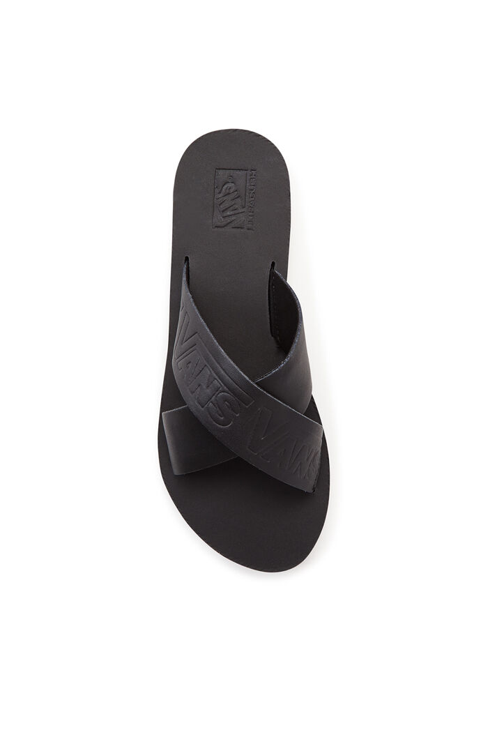 Women's Black Cross Strap Sandals