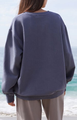 John Galt Blue Erica New York Oversized Crew Neck Sweatshirt | PacSun