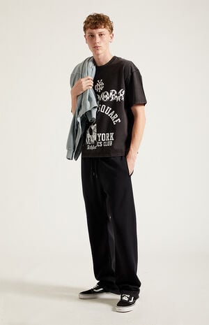 Black Straight Leg Sweatpants image number 6