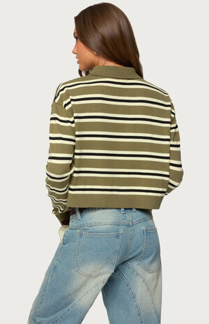 Shelby Striped Polo Sweater image number 3