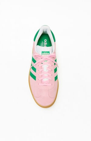 Women's Green & Pink Gazelle Bold Sneakers image number 5