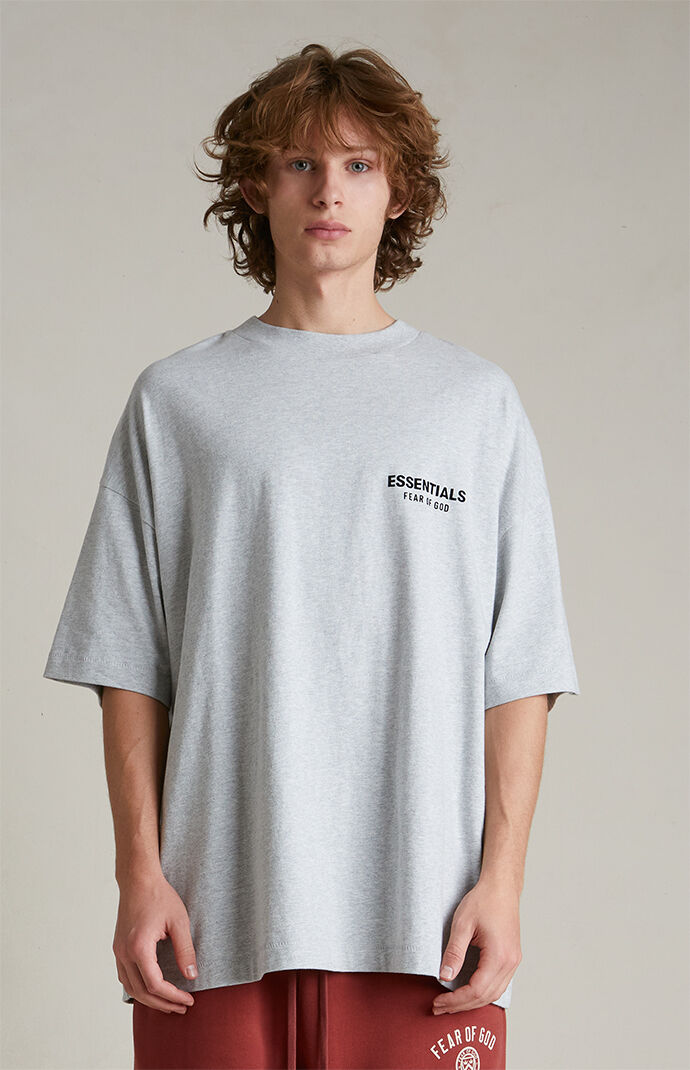 関税込＊FEAR OF GOD ESSENTIALS＊SS25 Tシャツ ' ヘザーグレー' Fear of God Essentials SS25 T-Shirt 'College Print Heather