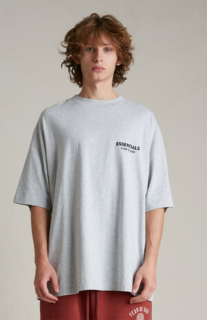 Light Heather Grey Crew Neck T-Shirt image number 2