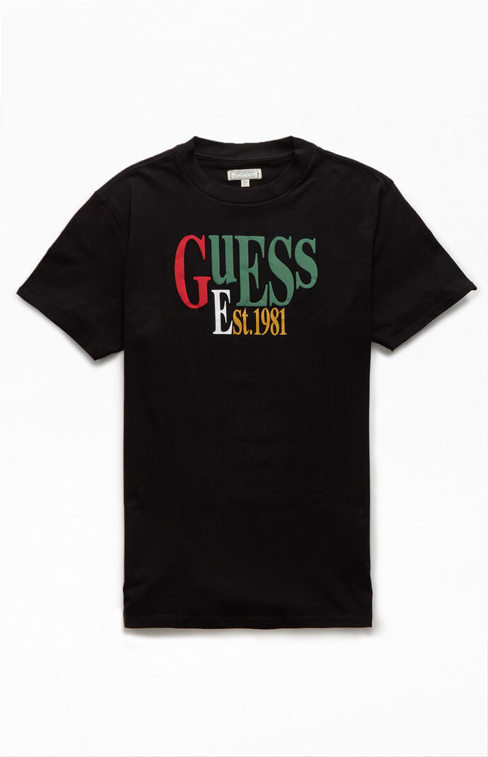 black and red guess shirt