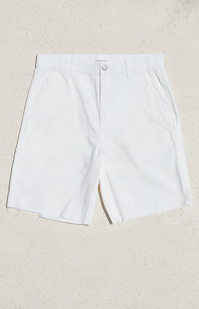 White shop carpenter shorts