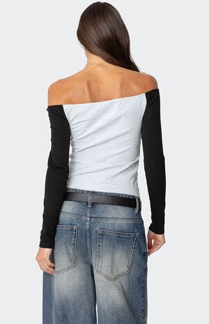 Contrast Off Shoulder Top image number 5