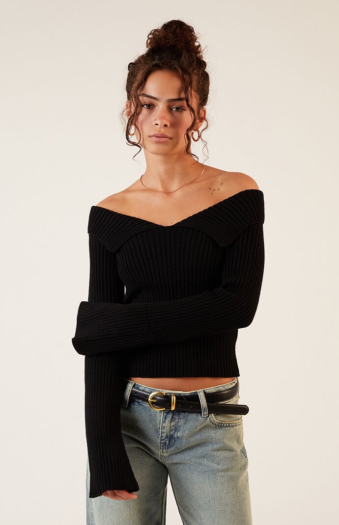 Verdusa Women's Plus Size Off The Shoulder Sweater Long