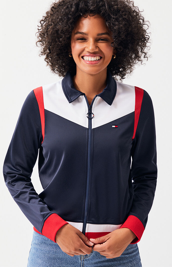 Tommy hilfiger track jacket women's hot sale