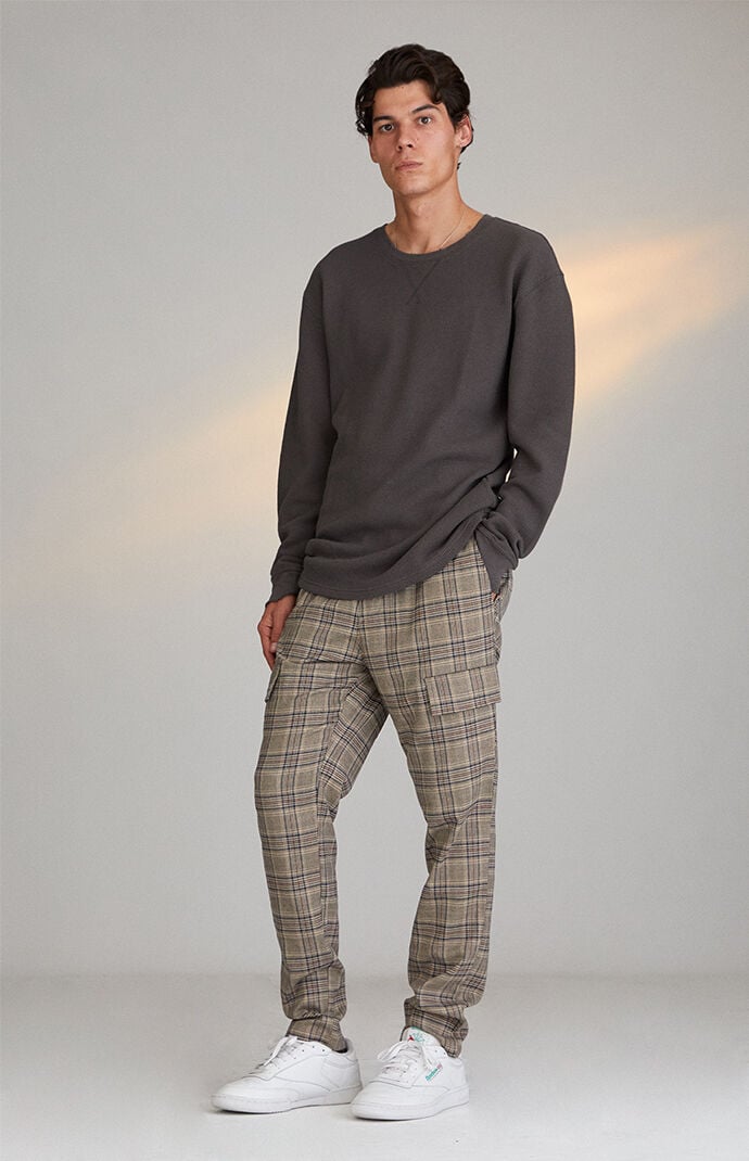 PacSun Brown Slim Plaid Pants PacSun