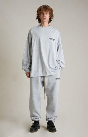 Light Heather Grey Fleece Sweatpants image number 2