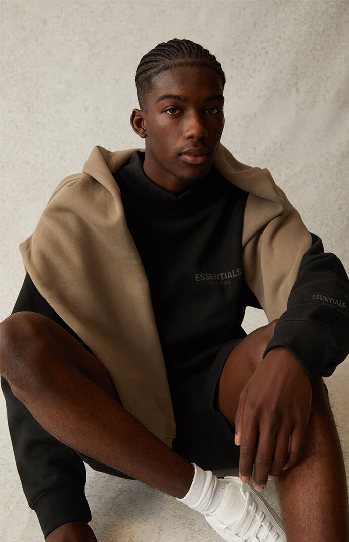 Fear of God Essentials Black Mock Neck Sweatshirt | PacSun