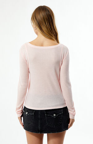 Ribbed Crew Neck Long Sleeve Top image number 4