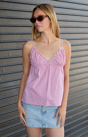 Red Plaid Tiffany Tank Top image number 1
