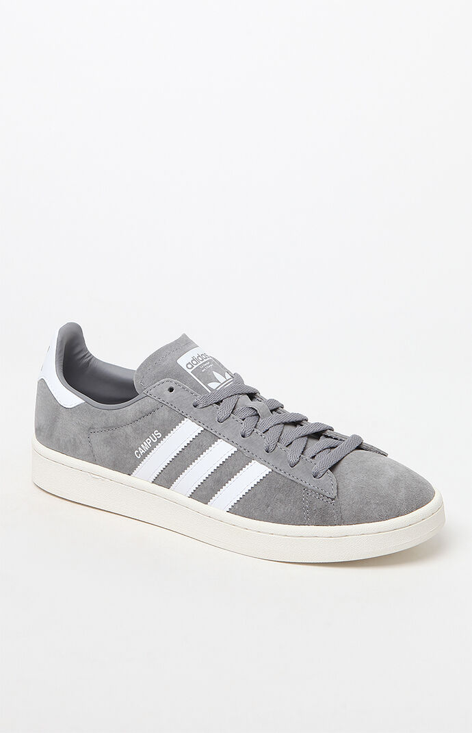 adidas Gray White Campus Shoes PacSun